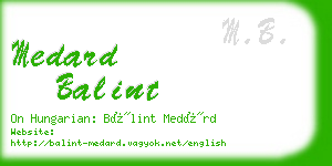 medard balint business card